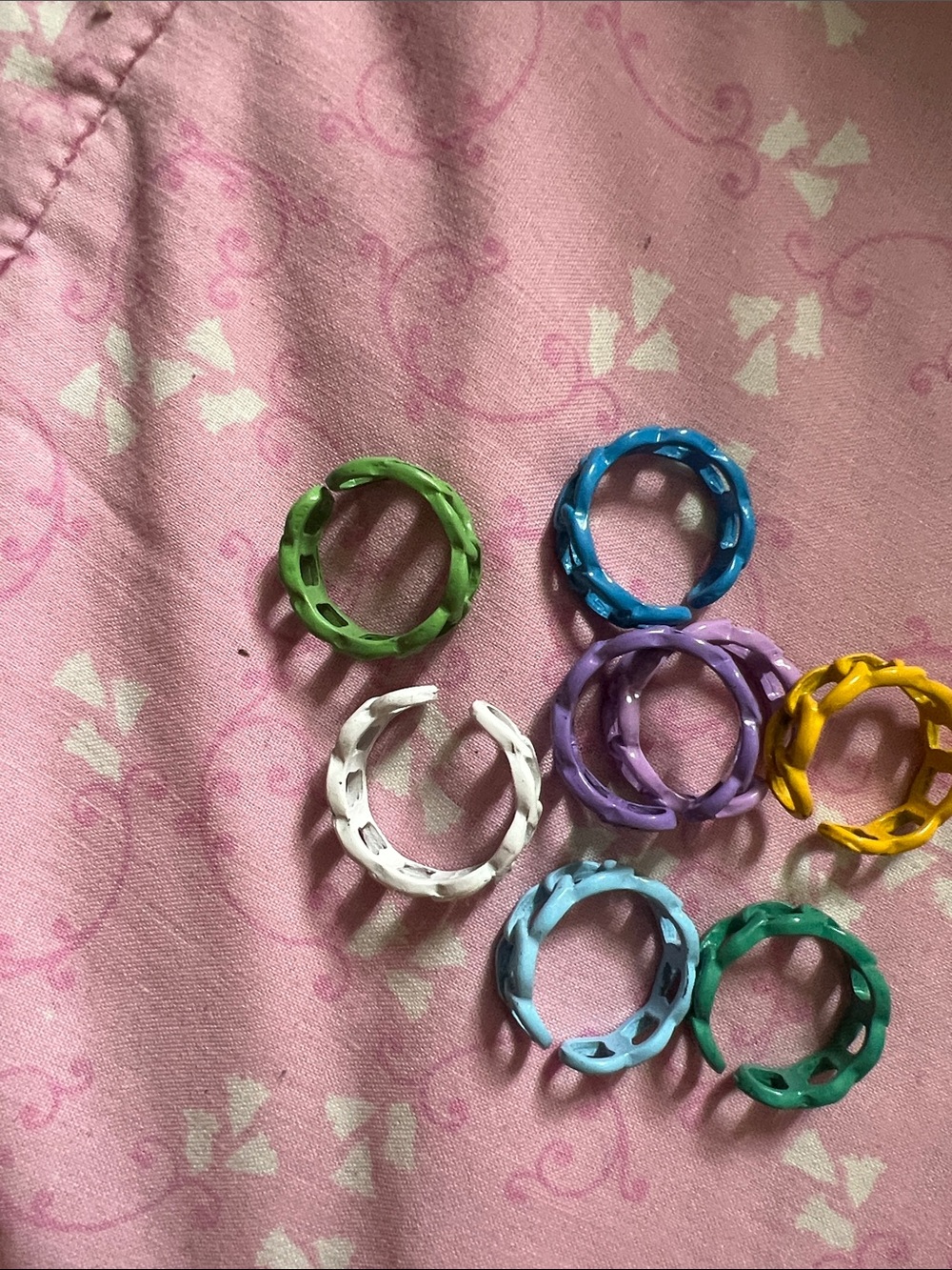 Colorful Braided Accent Rings — Multicolor Women's Fashion Rings